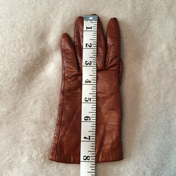 Brown leather gloves sz 6 - Picture 9 of 10